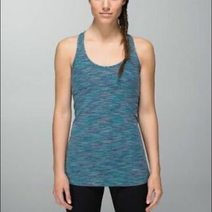 Lululemon Blue Space Stripes Racerback Tank Top Size Small